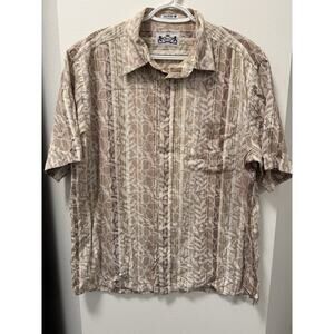 Robert Graham Knowledge Wisdom Truth Men’s Hawaiian Style Striped Floral Size L‎